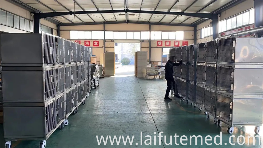 High Quality Veterinary Medical Stainless Steel Animal Cage Veterinary Oxygen Cage Veterinary Cages for Dog Cat Vet Clinic